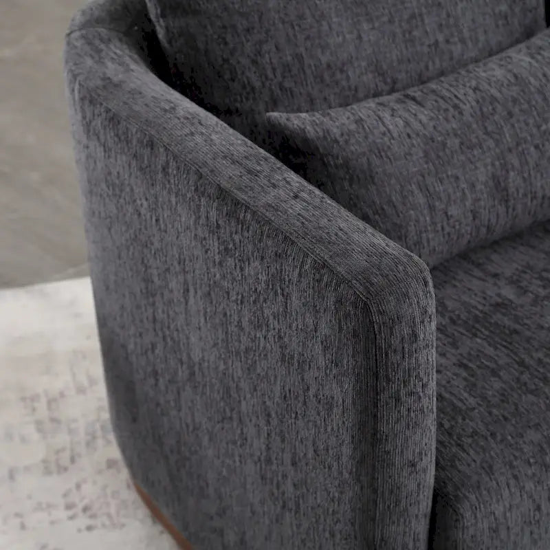 GDFStudio - Harper Chenille Swivel Barrel Chair with Sturdy Metal Base and Ergonomic Design