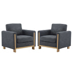 Christopher Knight Home - Harmonia Upholstered Armchair with Solid Wood Frame and Plush Cushioning