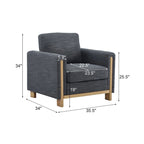 Christopher Knight Home - Harmonia Upholstered Armchair with Solid Wood Frame and Plush Cushioning