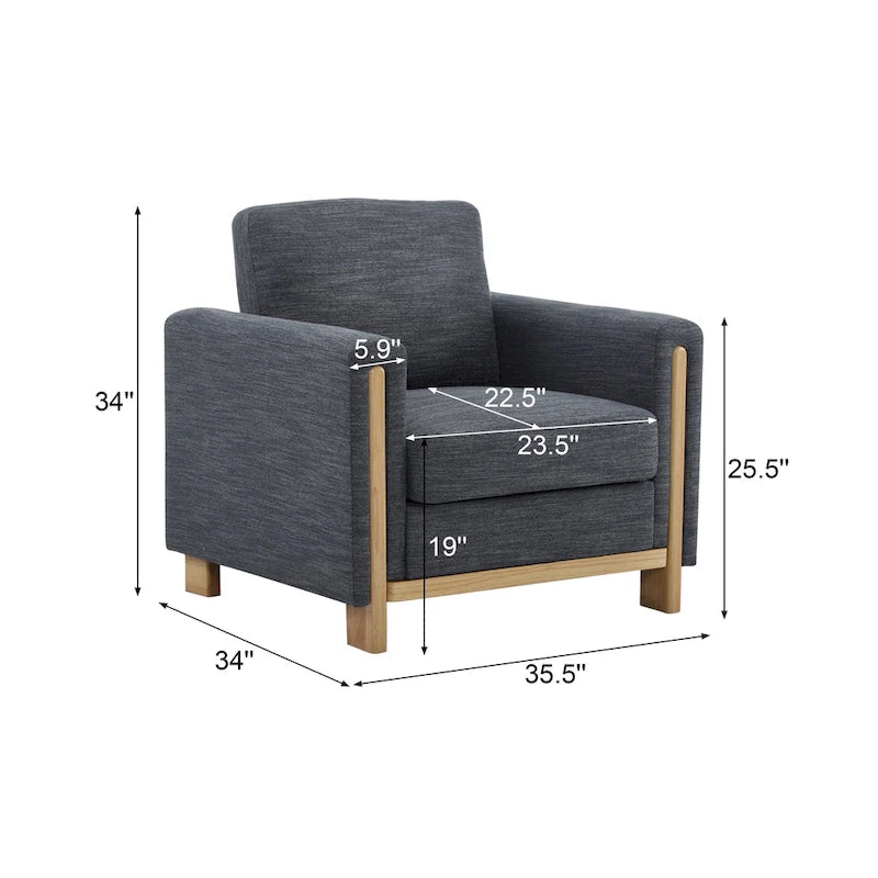 Christopher Knight Home - Harmonia Upholstered Armchair with Solid Wood Frame and Plush Cushioning
