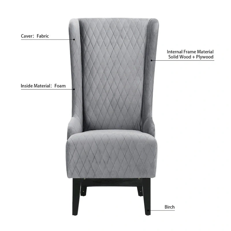 Christopher Knight Home - Evelyn High-Back Velvet Wingback Chair with Wooden Legs