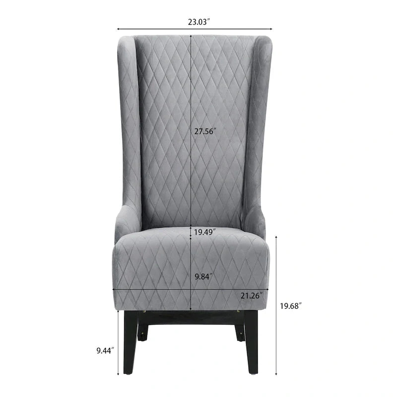 Christopher Knight Home - Evelyn High-Back Velvet Wingback Chair with Wooden Legs