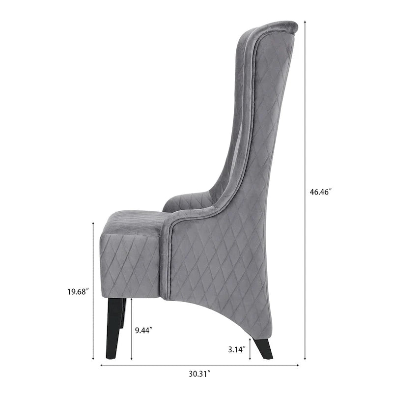 Christopher Knight Home - Evelyn High-Back Velvet Wingback Chair with Wooden Legs