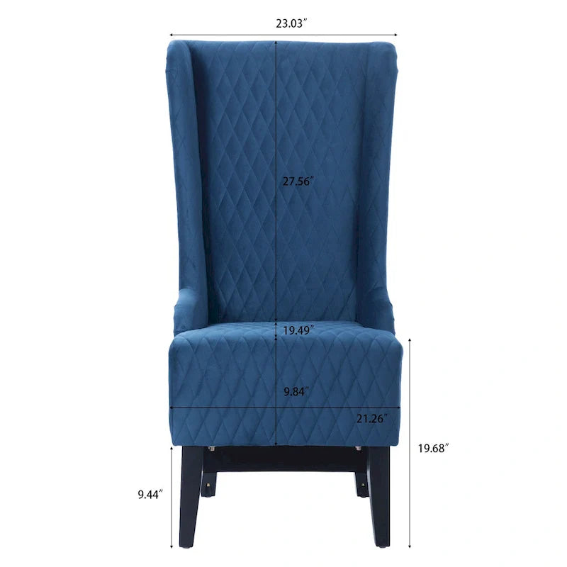 Christopher Knight Home - Evelyn High-Back Velvet Wingback Chair with Wooden Legs