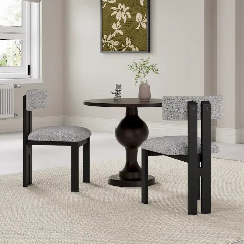 Astura Upholstered Dining Chairs, Iron Frame, Set of 2 by Christopher Knight Home