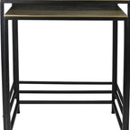 HomeRoots Set of Three Brass and Black Aluminum and Iron Frame Nested Tables - 11.5' X '26' X '21
