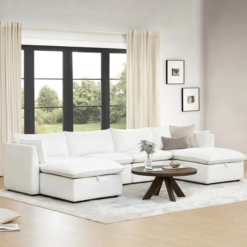 Cypress U-shape Sectional Couches Modular Sofa with Ottoman