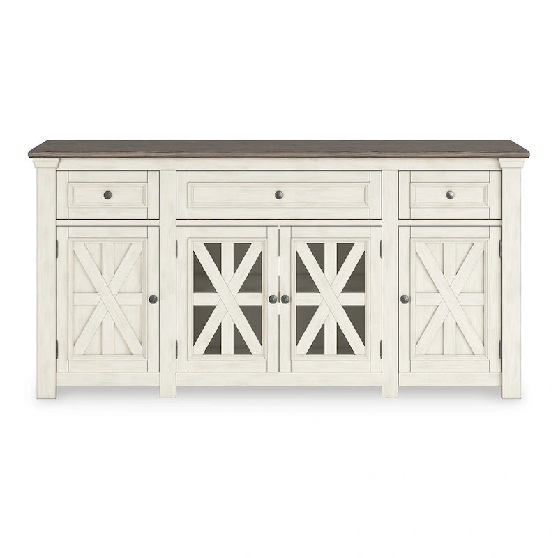 Signature Design by Ashley Bolanburg White/Gray 73 TV Stand for TVs up to 83 - 72.5 W x 20.25 D x 36.13 H
