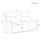 71.5 Leather Zero Gravity Power Recliner Loveseat Sofa with Power Headrest, USB&USB-C Port