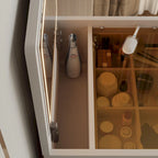 23.6 Makeup Vanity Table with Flip Top Lighted, 3 in 1 Vanity Desk with Glass, LED Light & Power Outlet, 3 Drawers