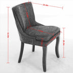 Chenille Fabric Upholstered Dining Chairs w/ Solid Wood Legs(Set of 2)