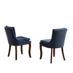 Chenille Fabric Upholstered Dining Chairs w/ Solid Wood Legs(Set of 2)
