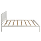 Twin Size Wood Platform Bed w/ Classic Headboard Upholstered Bed Frame for Bed Room No Box Spring Needed, Easy Assembly