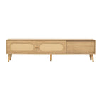 TV Stand for TVs up to 80 , Modern Farmhouse Media Console, Entertainment Center with Solid Wood Legs