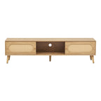 TV Stand for TVs up to 80 , Modern Farmhouse Media Console, Entertainment Center with Solid Wood Legs