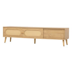 TV Stand for TVs up to 80 , Modern Farmhouse Media Console, Entertainment Center with Solid Wood Legs
