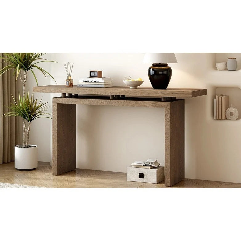 59 Floating Console Table with Ash Veneer