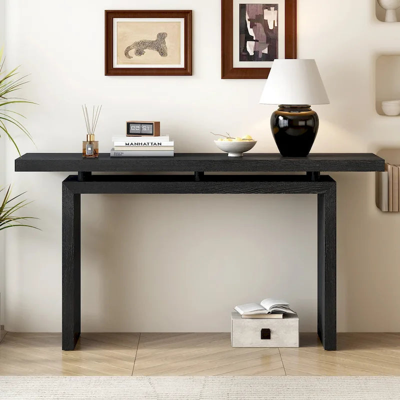 59 Floating Console Table with Ash Veneer