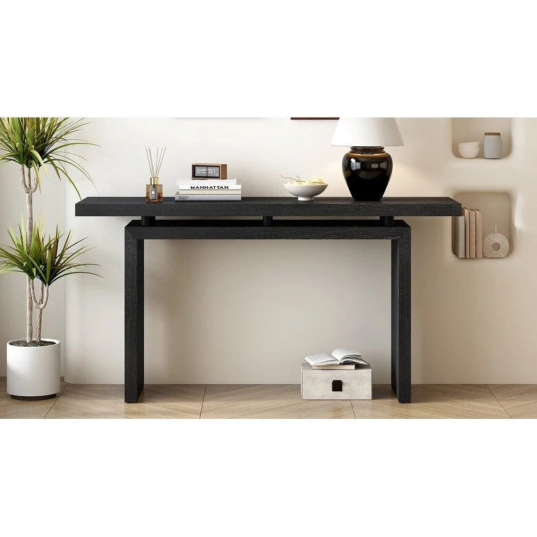 59 Floating Console Table with Ash Veneer