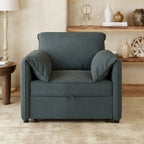 Roomfitters Convertible Sofa Bed, 3 in 1 Sleeper Chair with Adjustable Backrest and Thick Cushions, Linen Frame
