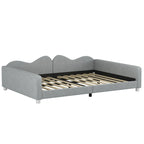 Full size Upholstered Daybed, Sherpa Fabric Sofabed with Cloud-Shaped Backrest, No Box-spring Needed, White