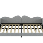 Full size Upholstered Daybed, Sherpa Fabric Sofabed with Cloud-Shaped Backrest, No Box-spring Needed, White