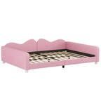 Full size Upholstered Daybed, Sherpa Fabric Sofabed with Cloud-Shaped Backrest, No Box-spring Needed, White