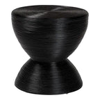 Tokyo Laminated Natural Rattan Side Table - Hourglass Table with Sculptural Design, Boho Chic Style for Living Room