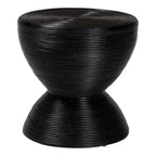 Tokyo Laminated Natural Rattan Side Table - Hourglass Table with Sculptural Design, Boho Chic Style for Living Room