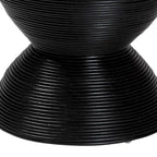 Tokyo Laminated Natural Rattan Side Table - Hourglass Table with Sculptural Design, Boho Chic Style for Living Room