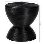 Tokyo Laminated Natural Rattan Side Table - Hourglass Table with Sculptural Design, Boho Chic Style for Living Room