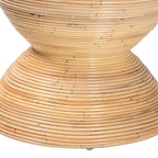 Tokyo Laminated Natural Rattan Side Table - Hourglass Table with Sculptural Design, Boho Chic Style for Living Room