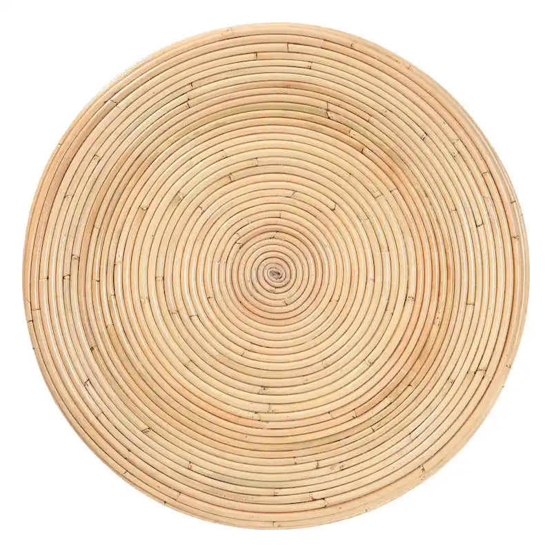 Tokyo Laminated Natural Rattan Side Table - Hourglass Table with Sculptural Design, Boho Chic Style for Living Room