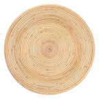 Tokyo Laminated Natural Rattan Side Table - Hourglass Table with Sculptural Design, Boho Chic Style for Living Room