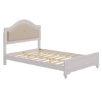 Queen LED Light Upholstered Platform Bed with Adjustable Lighting