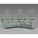 104 W Genuine Leather Power Recliner Sectional Sofa with Zero Gravity, Ajustable Headrest, USB Ports & Console