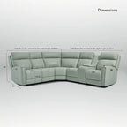 104 W Genuine Leather Power Recliner Sectional Sofa with Zero Gravity, Ajustable Headrest, USB Ports & Console