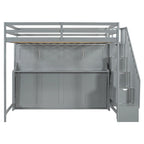 Full Over Full Size Murphy Bed with Hydraulic Lift & Desk Design