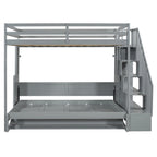 Full Over Full Size Murphy Bed with Hydraulic Lift & Desk Design