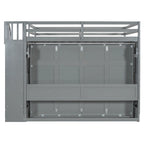 Full Over Full Size Murphy Bed with Hydraulic Lift & Desk Design