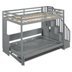 Full Over Full Size Murphy Bed with Hydraulic Lift & Desk Design