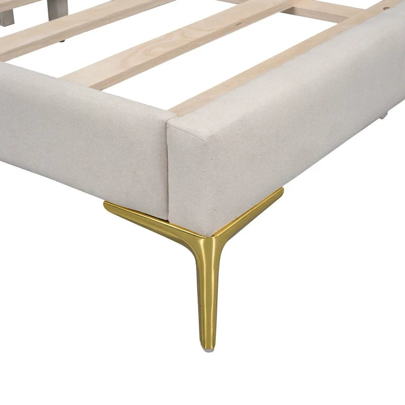 Upholstered Chaise Lounge Side Daybed with Curved Nailhead Trim Guardrail and Headboard, Platform Bed Sofa Bed Recliner Chairs