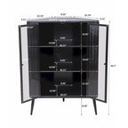 3-Tier Corner Storage Cabinet with Tempered Glass Doors, Removeable Shelves & Metal Frame, Freestanding Space-Saving Organizer
