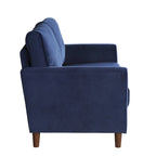 Brown Velvet Upholstery 1Pc Comfort Loveseat Plush Seatbacks Tufted Detail Solid Wood Frame Modern Living Room Furniture
