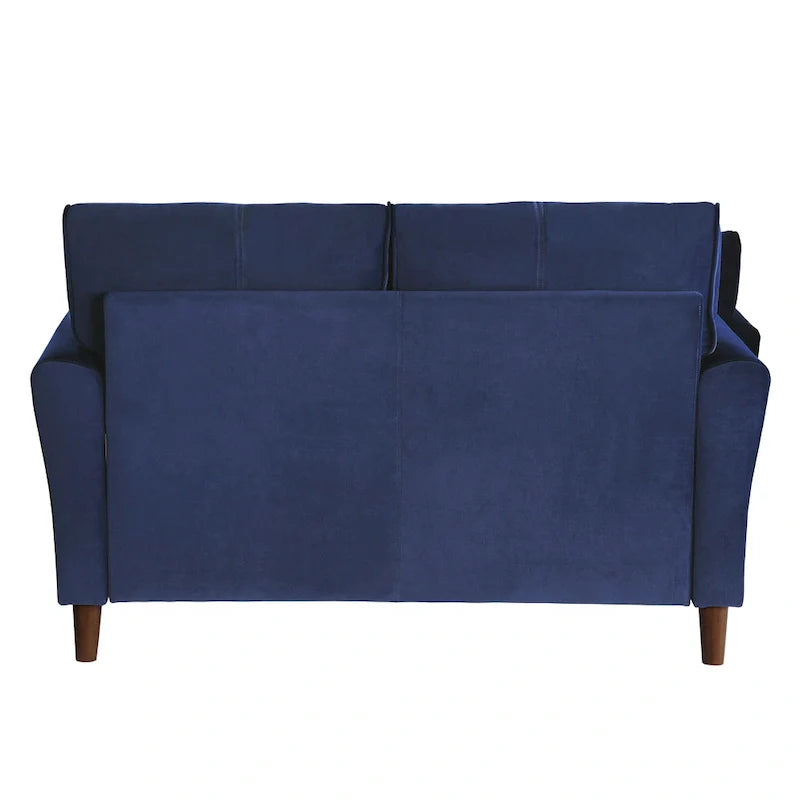 Brown Velvet Upholstery 1Pc Comfort Loveseat Plush Seatbacks Tufted Detail Solid Wood Frame Modern Living Room Furniture