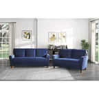 Brown Velvet Upholstery 1Pc Comfort Loveseat Plush Seatbacks Tufted Detail Solid Wood Frame Modern Living Room Furniture