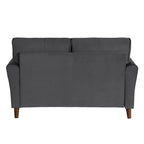 Brown Velvet Upholstery 1Pc Comfort Loveseat Plush Seatbacks Tufted Detail Solid Wood Frame Modern Living Room Furniture