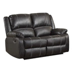 Brown Synthetic Leather Recliner Loveseat