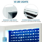 Costway Wall Mounted Mirrored Jewelry Cabinet Organizer w/LED Lights