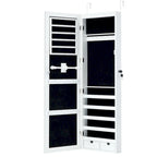 Costway Wall Mounted Mirrored Jewelry Cabinet Organizer w/LED Lights
